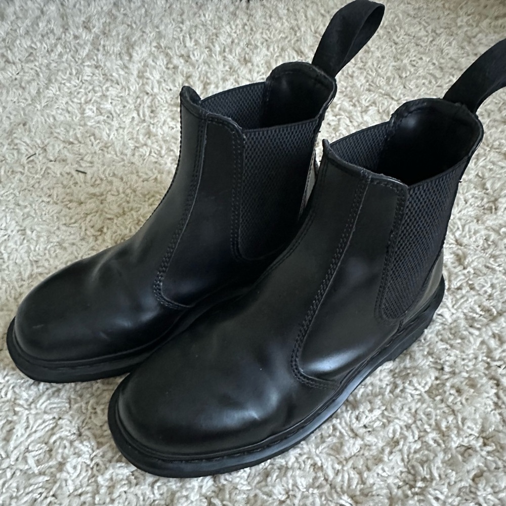 The Original Dr. Martens 2976 Mono Black Smooth Leather Boots Mens Size 8